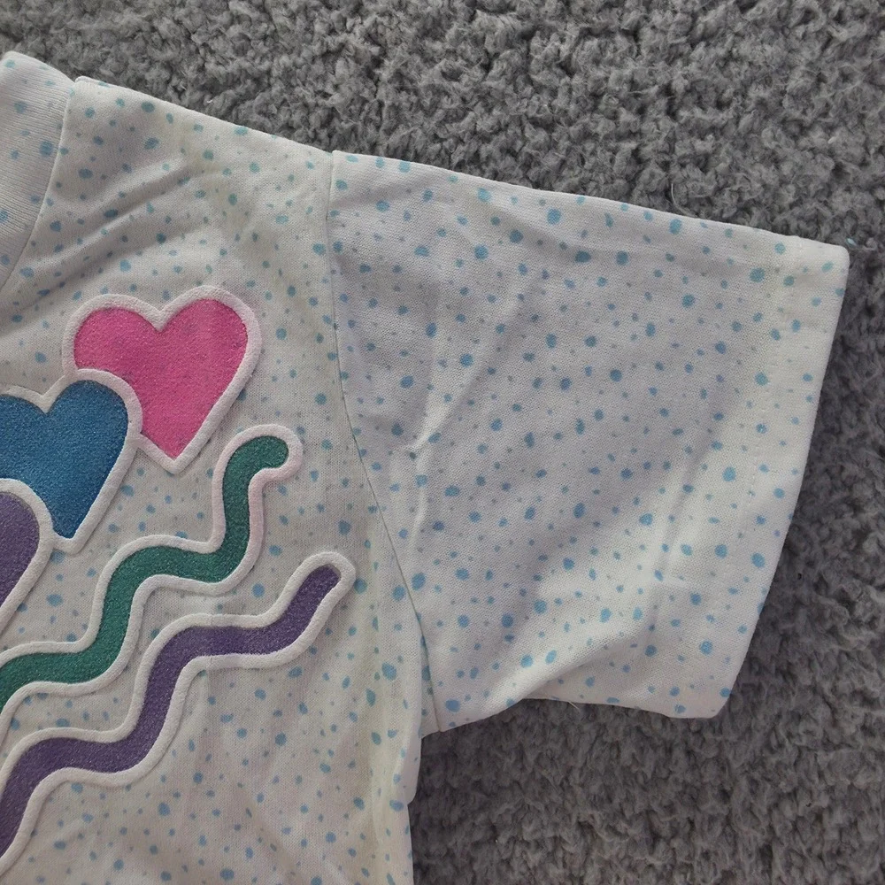 Vintage Bazerker Girls Heart Polka Dot 2 Piece Set Size 6 Made in USA 90s
